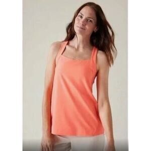 NWT Athleta Arrival Tank Sunset Glow Coral Barre Running‎ Yoga Size XS MSRP $79